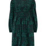 Vestido SUGARHILL Dee Dee Black/Green, Doodle Checkerboard