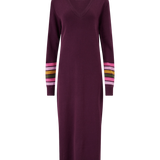 Vestido SUGARHILL Dania Burgundy, Sleeve Stripes