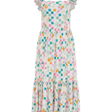 Vestido SUGARHILL Estelle Off White, Fruit Checkerboard