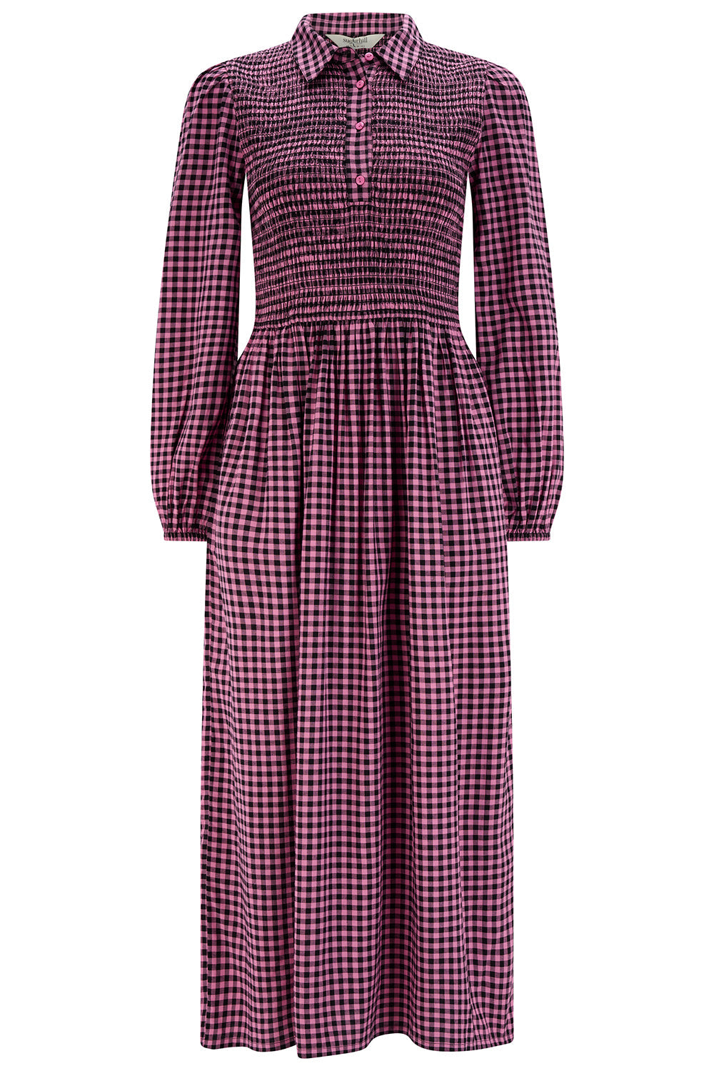 Vestido SUGARHILL Diana Midi Rose Gingham — vista frontal del producto