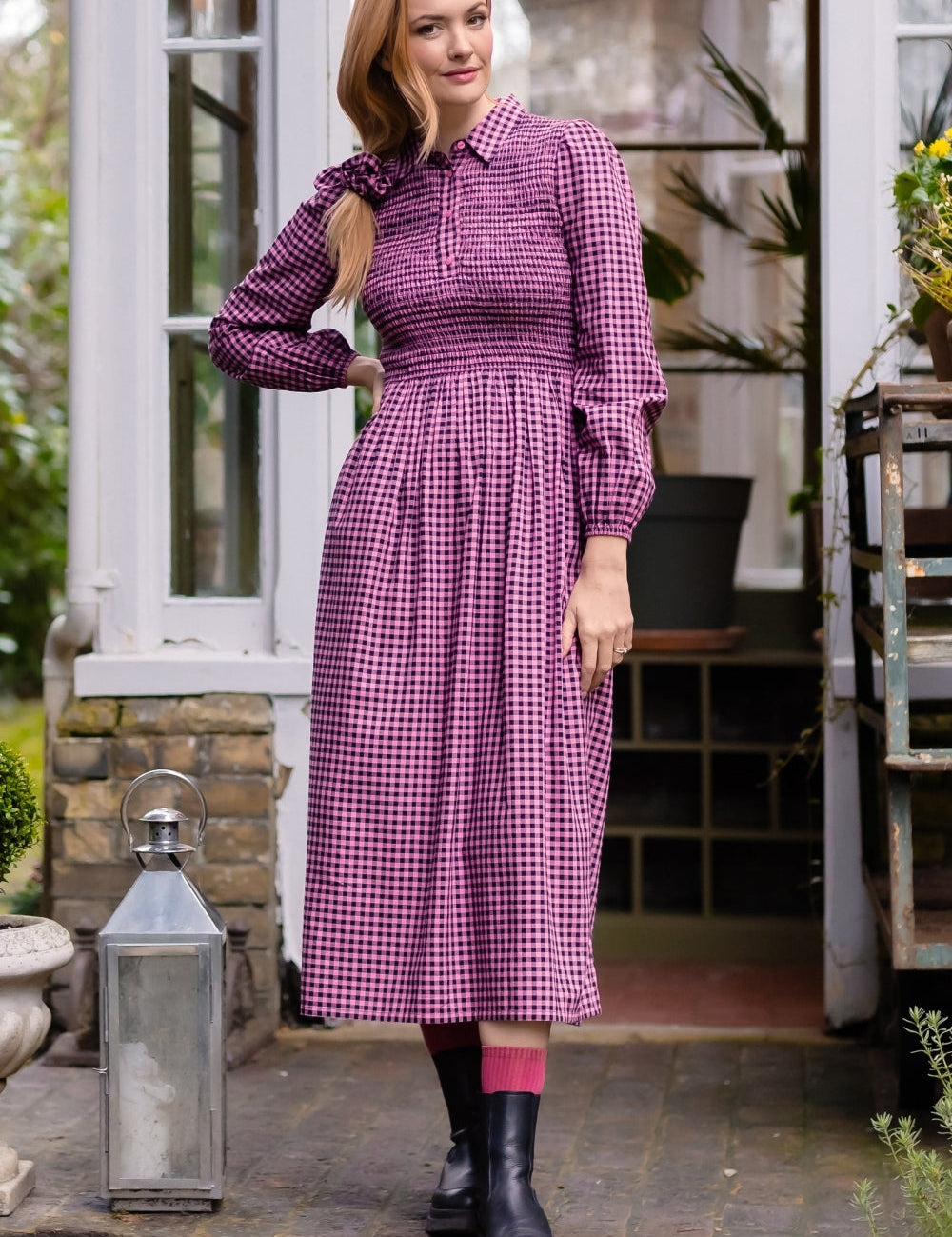 Vestido SUGARHILL Diana Midi Rose Gingham — vista 2