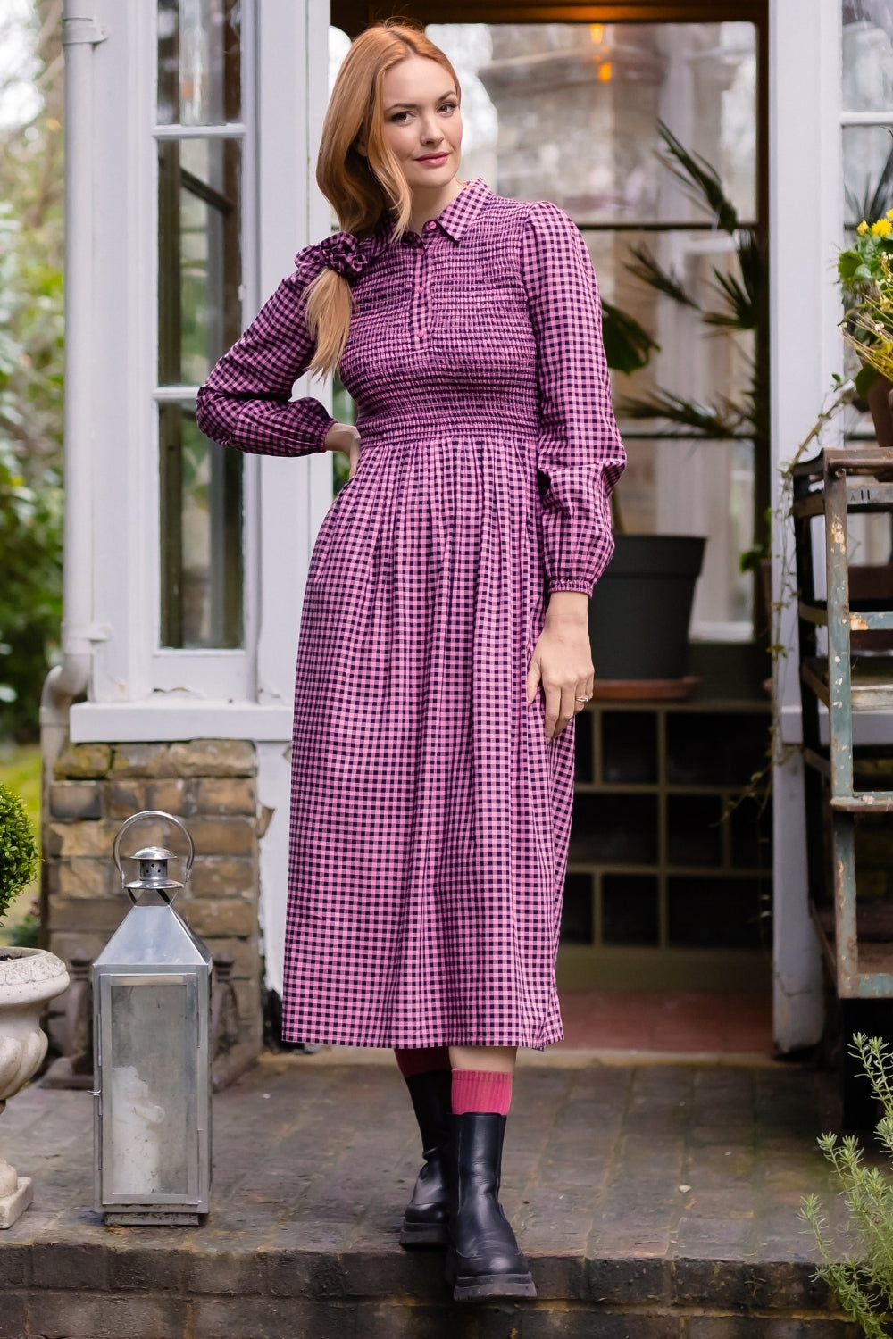 Vestido SUGARHILL Diana Midi Rose Gingham — vista 2