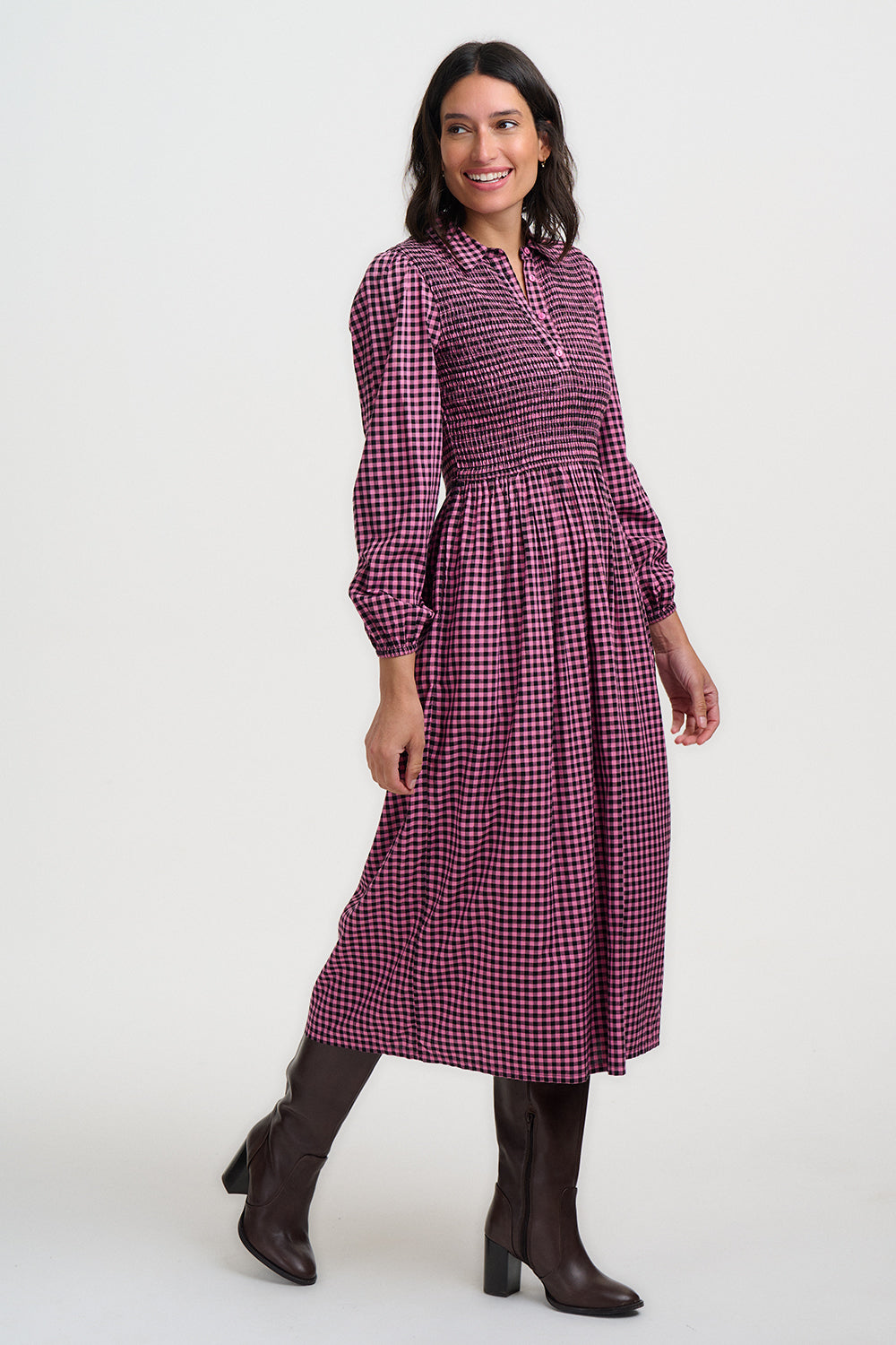 Vestido SUGARHILL Diana Midi Rose Gingham — vista 5