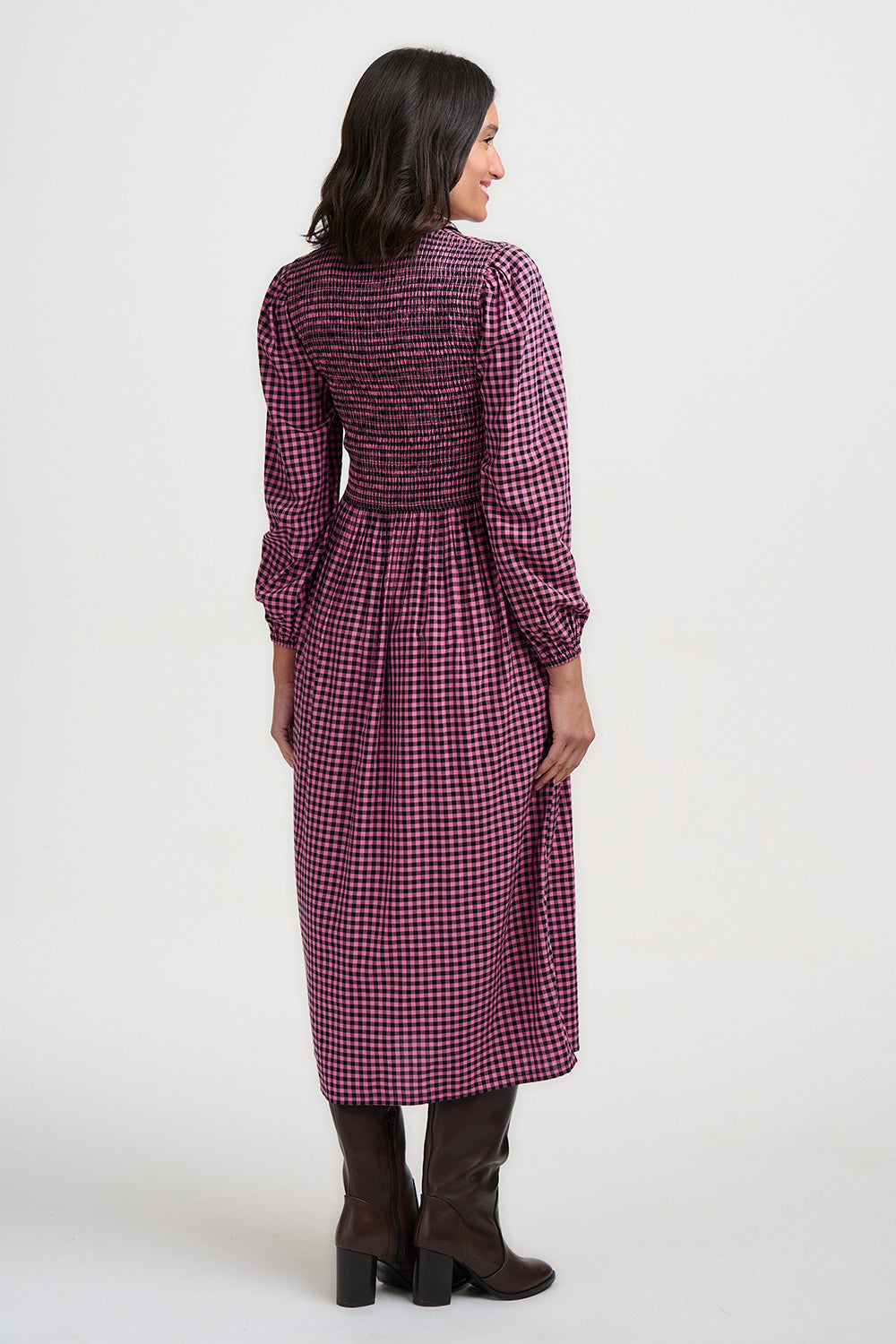 Vestido SUGARHILL Diana Midi Rose Gingham — vista 6