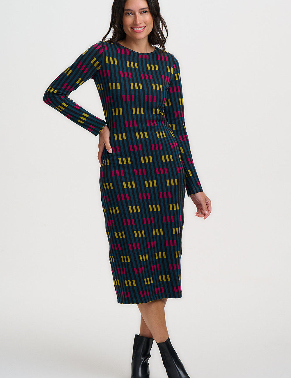 Vestido SUGARHILL Bree Midi Petrol Lights — vista 2