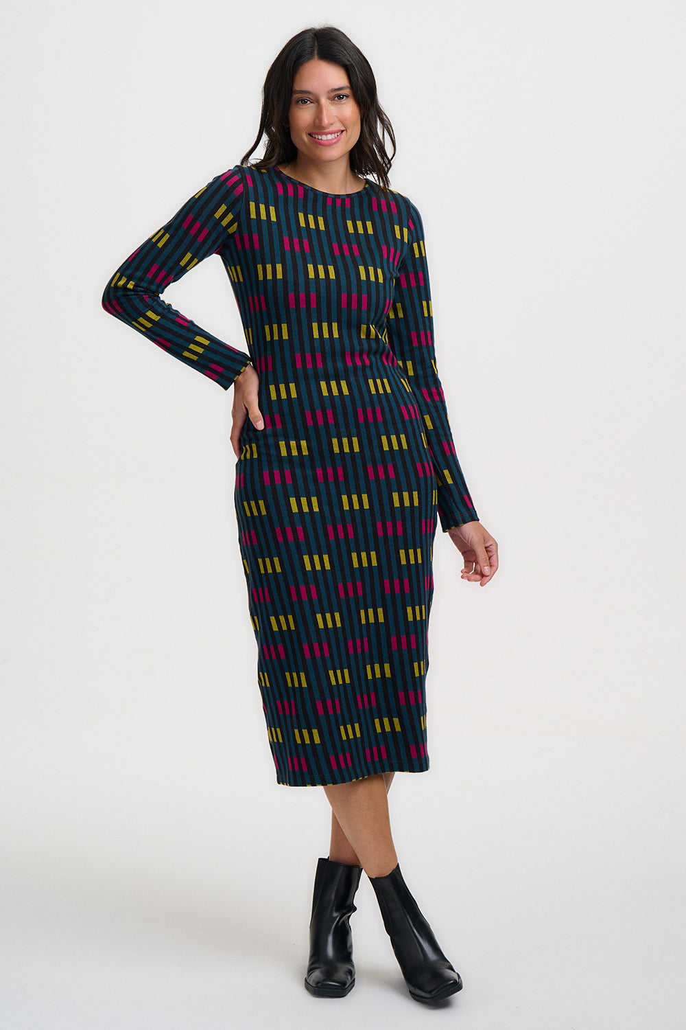 Vestido SUGARHILL Bree Midi Petrol Lights — vista 2