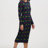 Vestido SUGARHILL Bree Midi Petrol Lights — vista 4