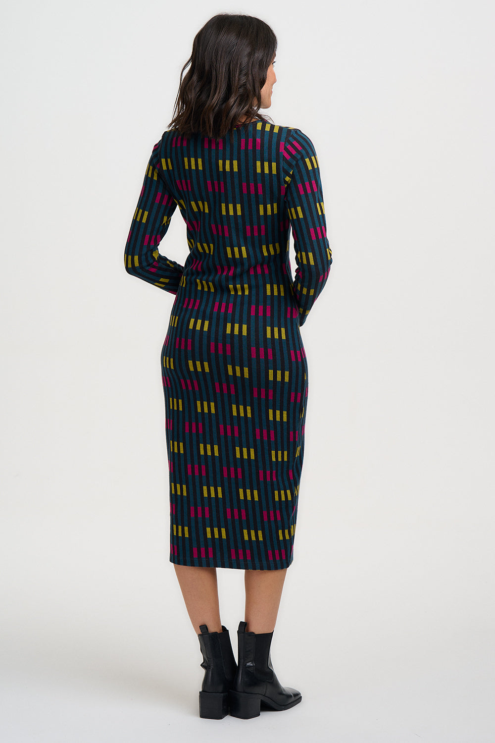 Vestido SUGARHILL Bree Midi Petrol Lights — vista 5