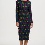 Vestido SUGARHILL Bree Midi Petrol Lights — vista 6
