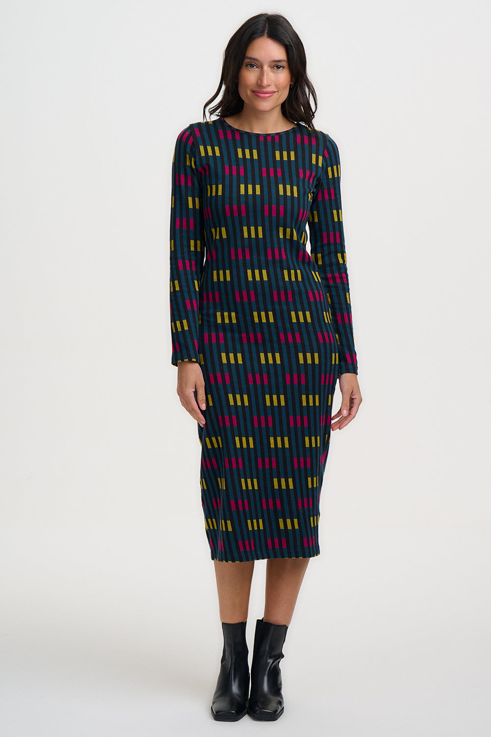 Vestido SUGARHILL Bree Midi Petrol Lights — vista 6
