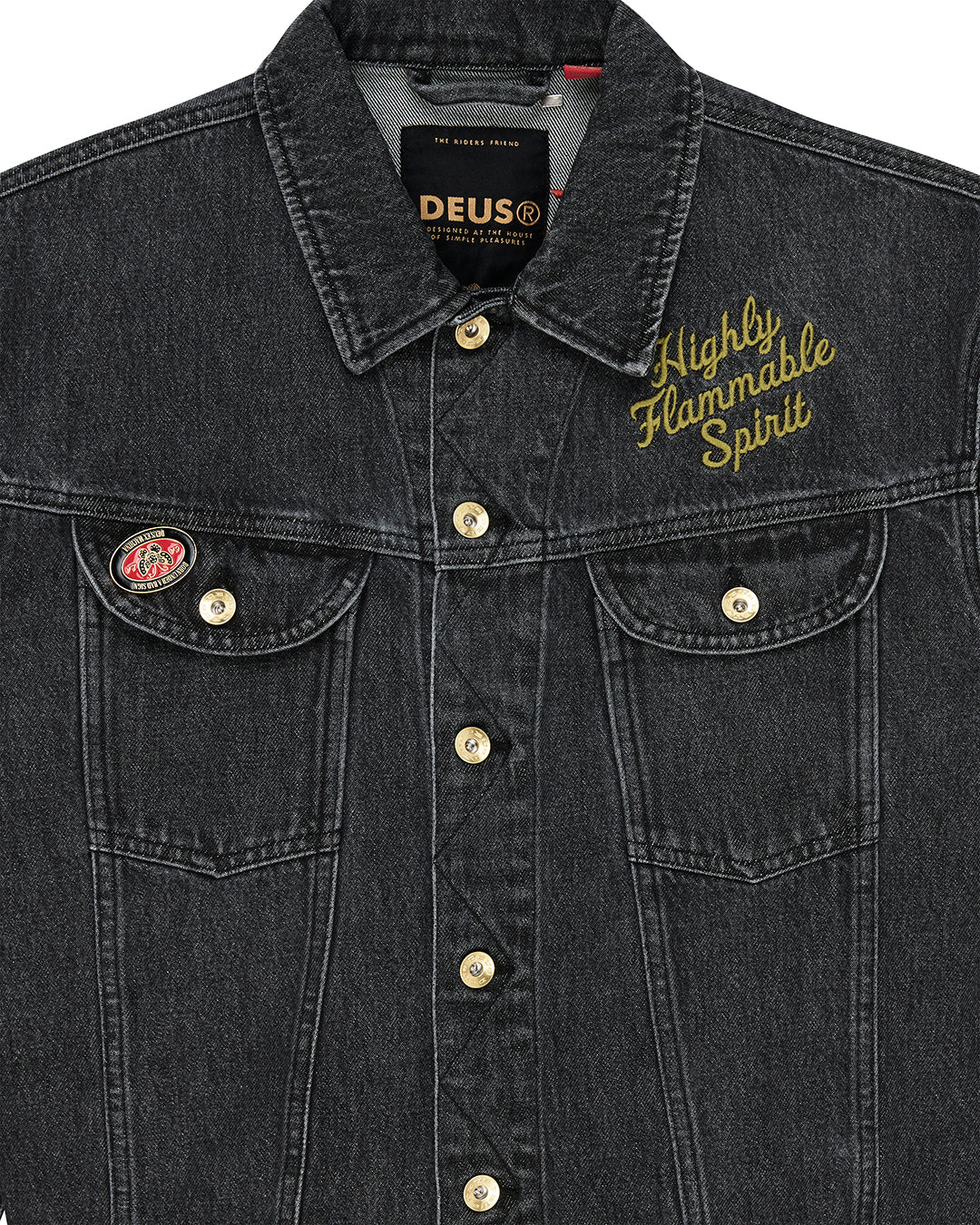 Chaqueta DEUS EX MACHINA Unchained Trucker Washed Black - vista oficial 7