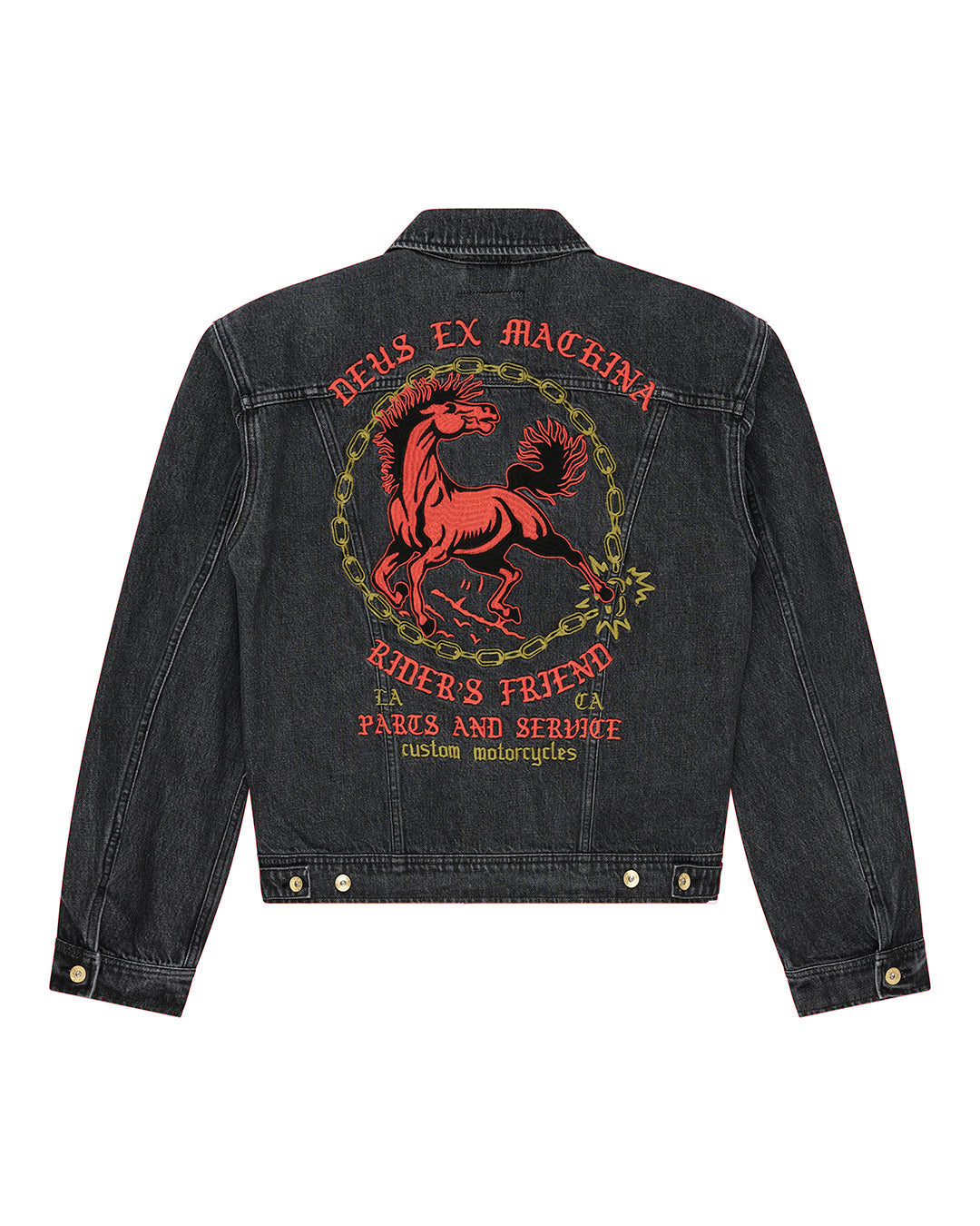 Chaqueta DEUS EX MACHINA Unchained Trucker Washed Black - vista oficial 4