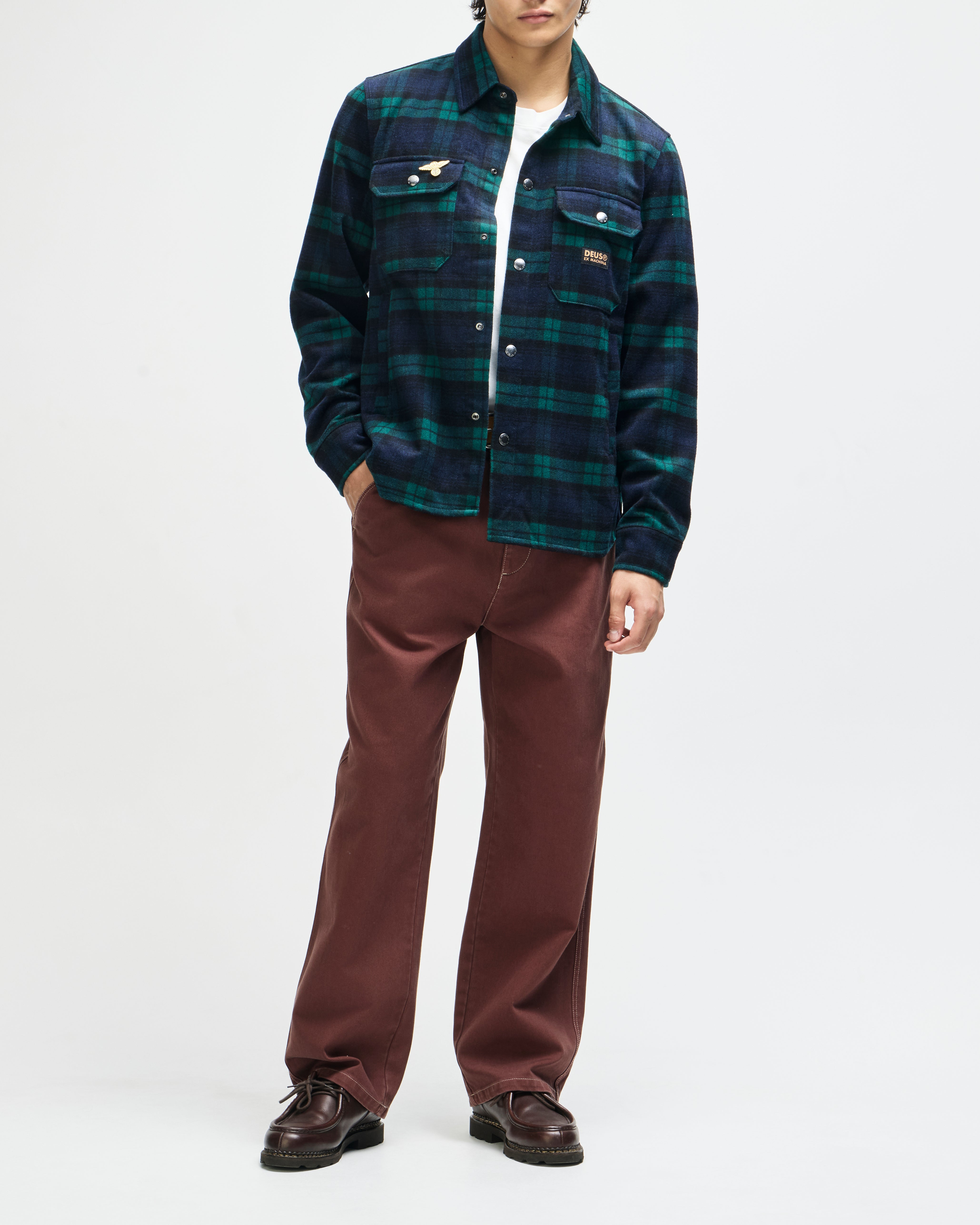 Camisa DEUS EX MACHINA Maxwell Check Green Check - vista oficial 6