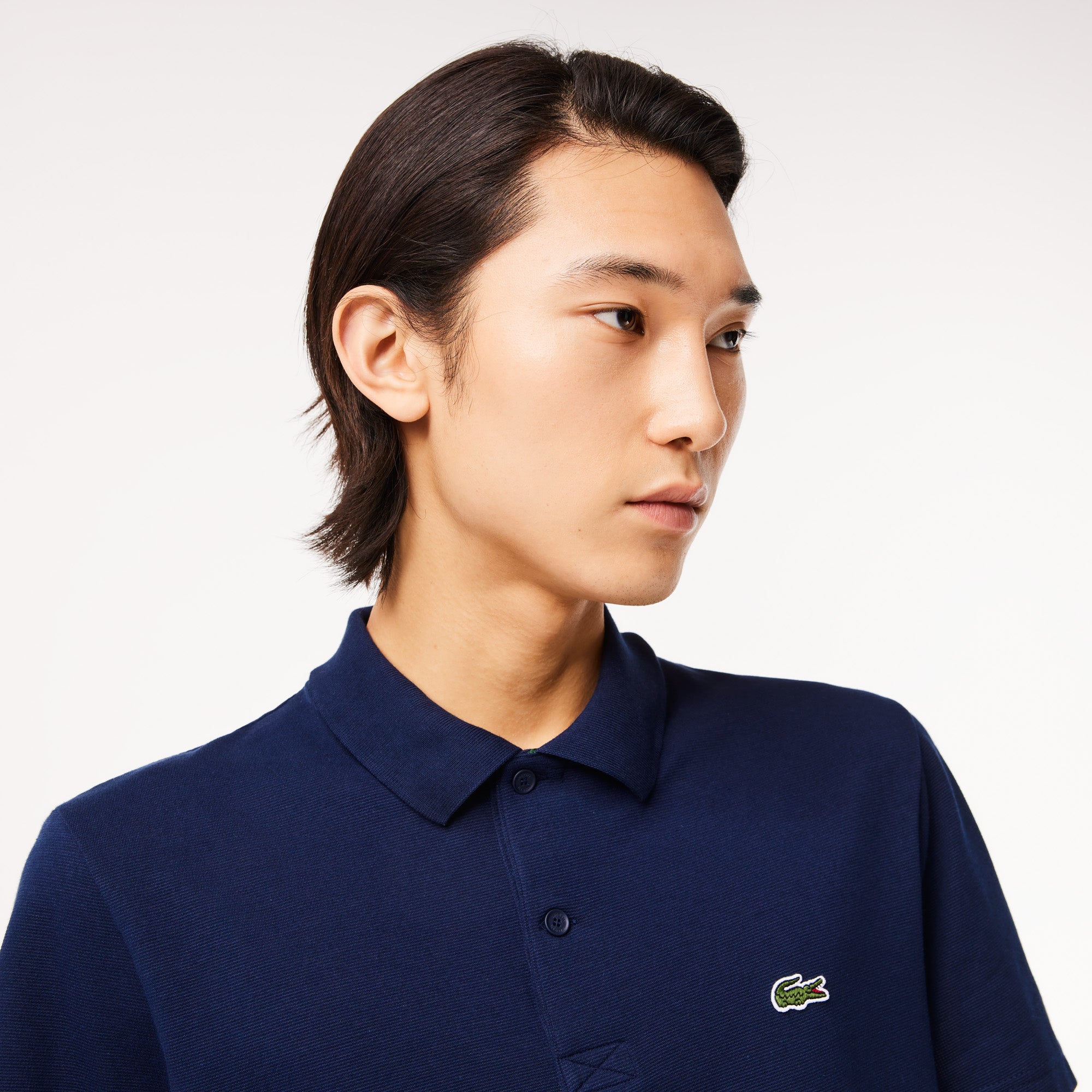 Lacoste Men's Regular Fit Polo in Ecological Stretch Cotton Navy Blue 