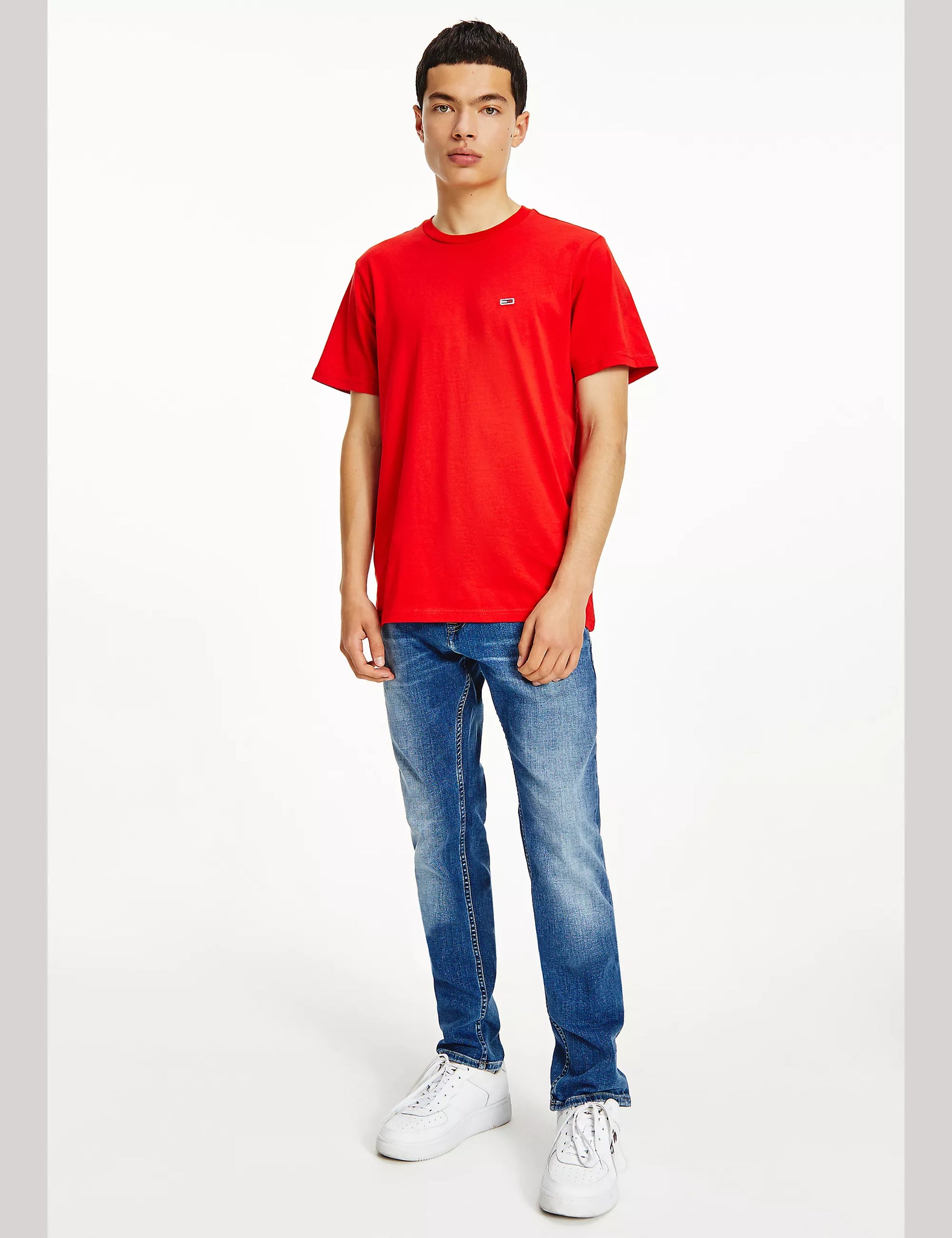 Rotes T-Shirt aus Bio-Baumwolle von Tommy Jeans Classics 