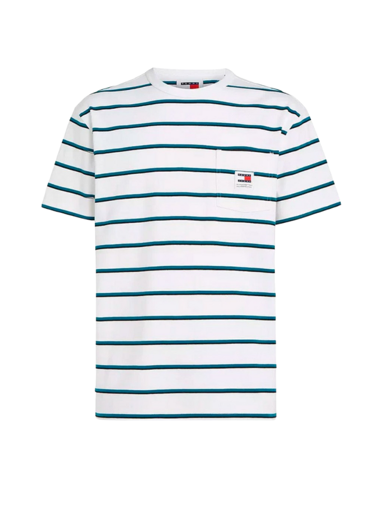Camiseta Tommy Jeans Reg Easy Stripes White