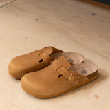 GENUINS Riva Oiled Leather Clay Clogs 