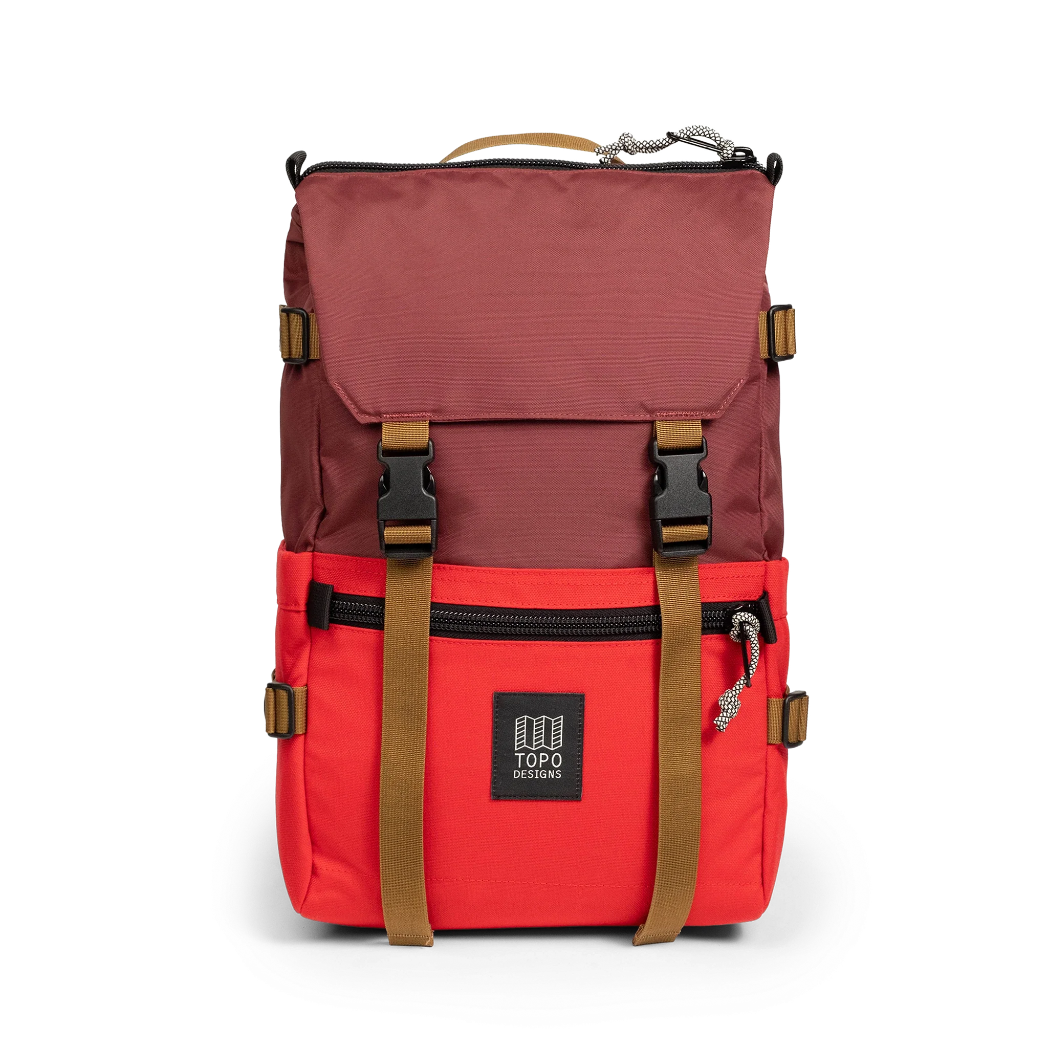 Mochila Topo Designs Rover Pack Classic Maroon / Salsa, vista frontal