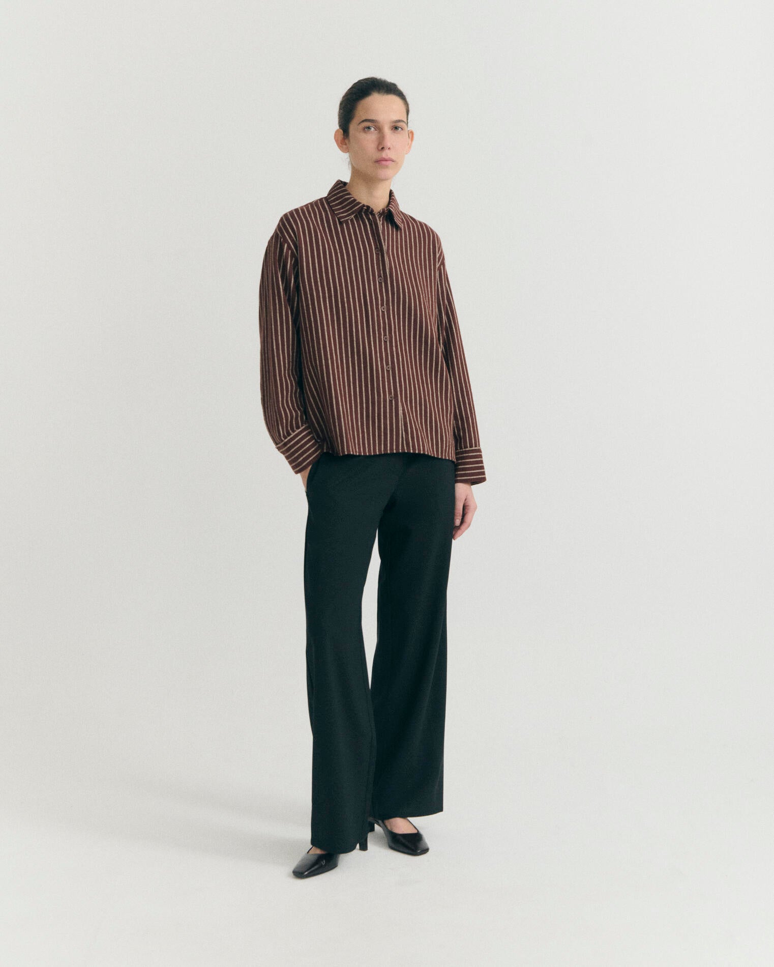 O'HARA BRUSHED STRIPES MANUELA BLOUSE