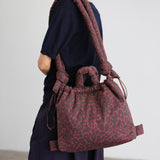 Bolso Mochila ÖLEND Ona Cotton Soft Bag Leopard Cherry Red