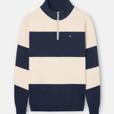 Sudadera SILBON Media Cremallera Raya Ancha Azul Marino - foto oficial 1