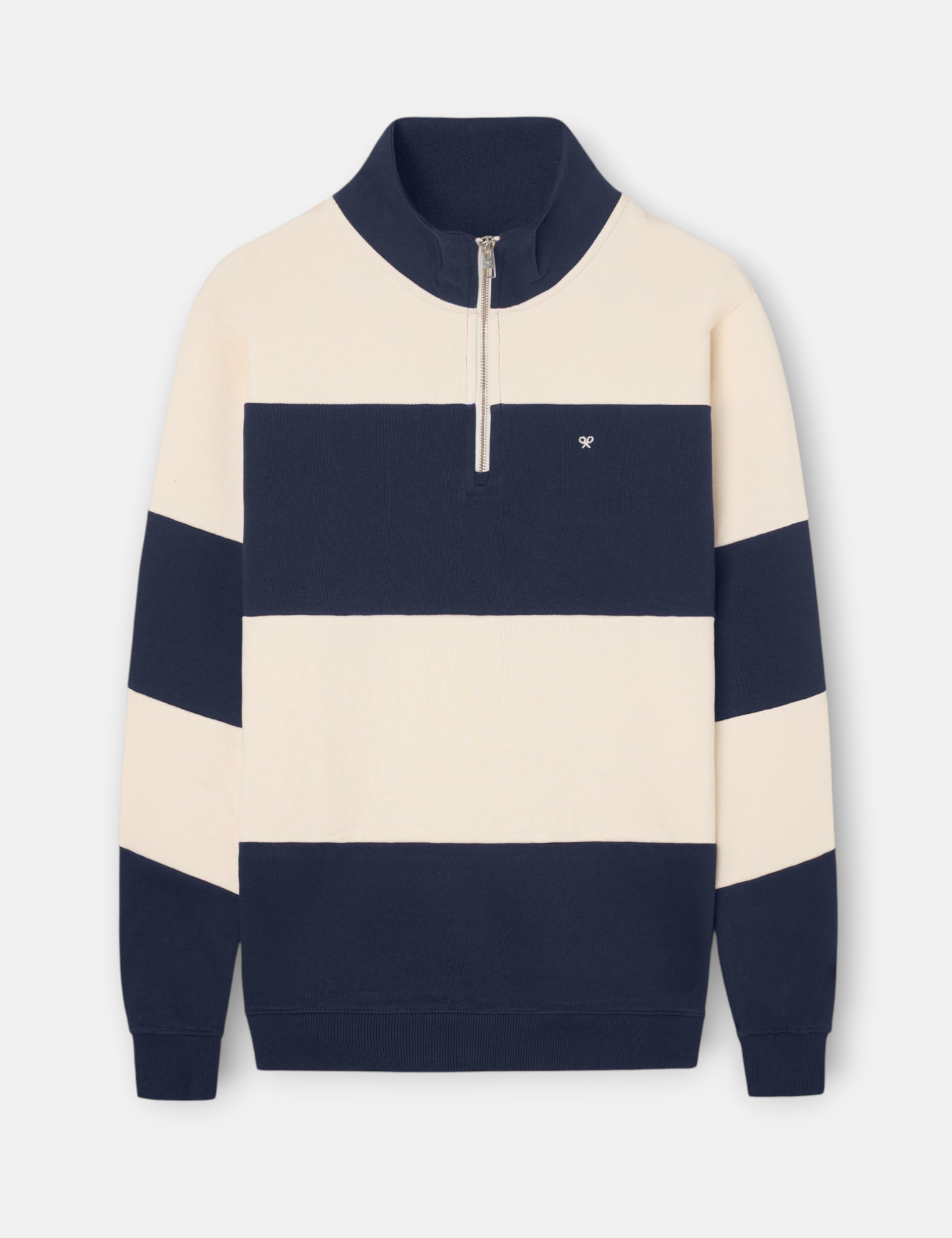 Sudadera SILBON Media Cremallera Raya Ancha Azul Marino - foto oficial 1
