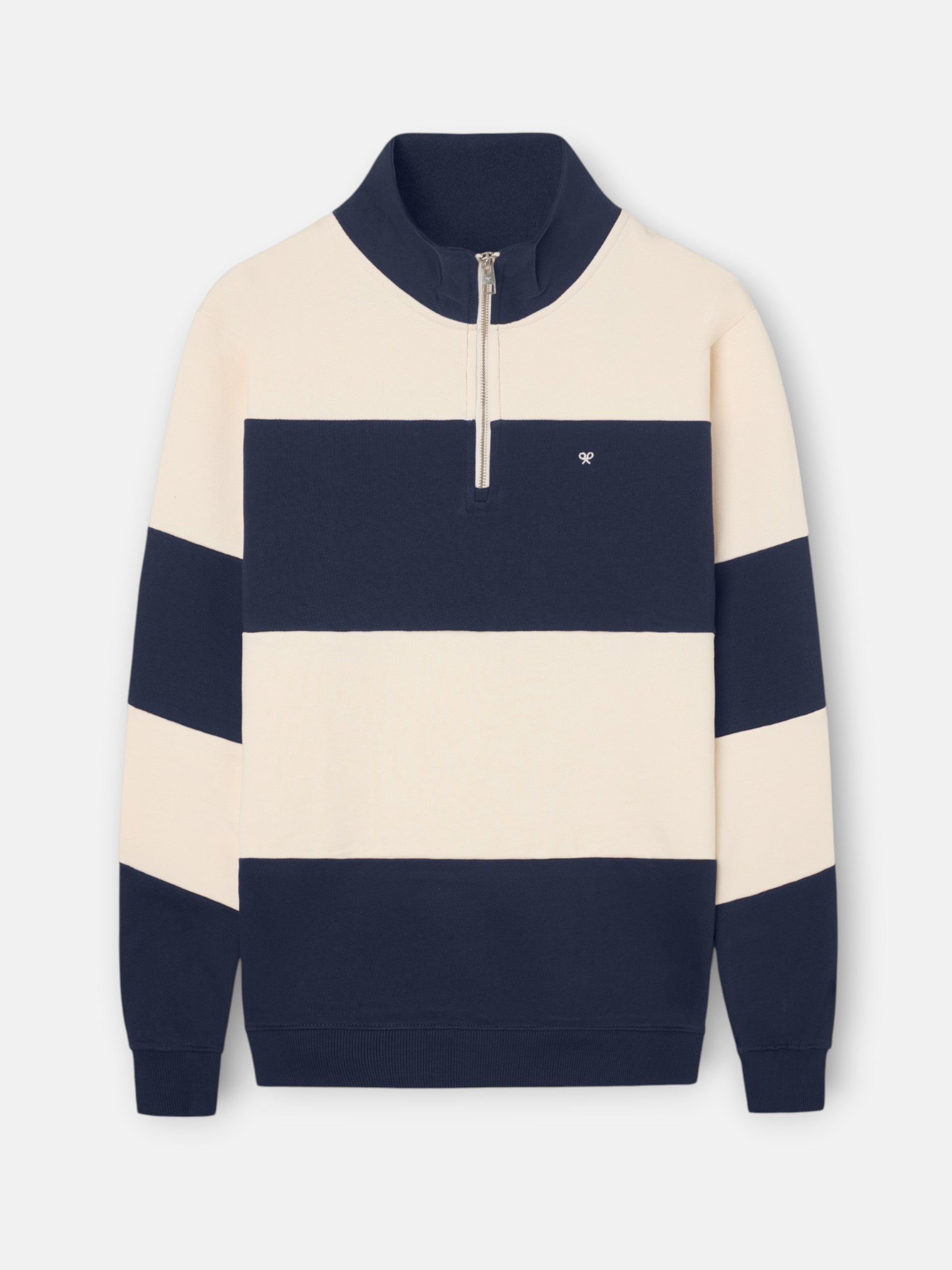 Sudadera SILBON Media Cremallera Raya Ancha Azul Marino - foto oficial 1