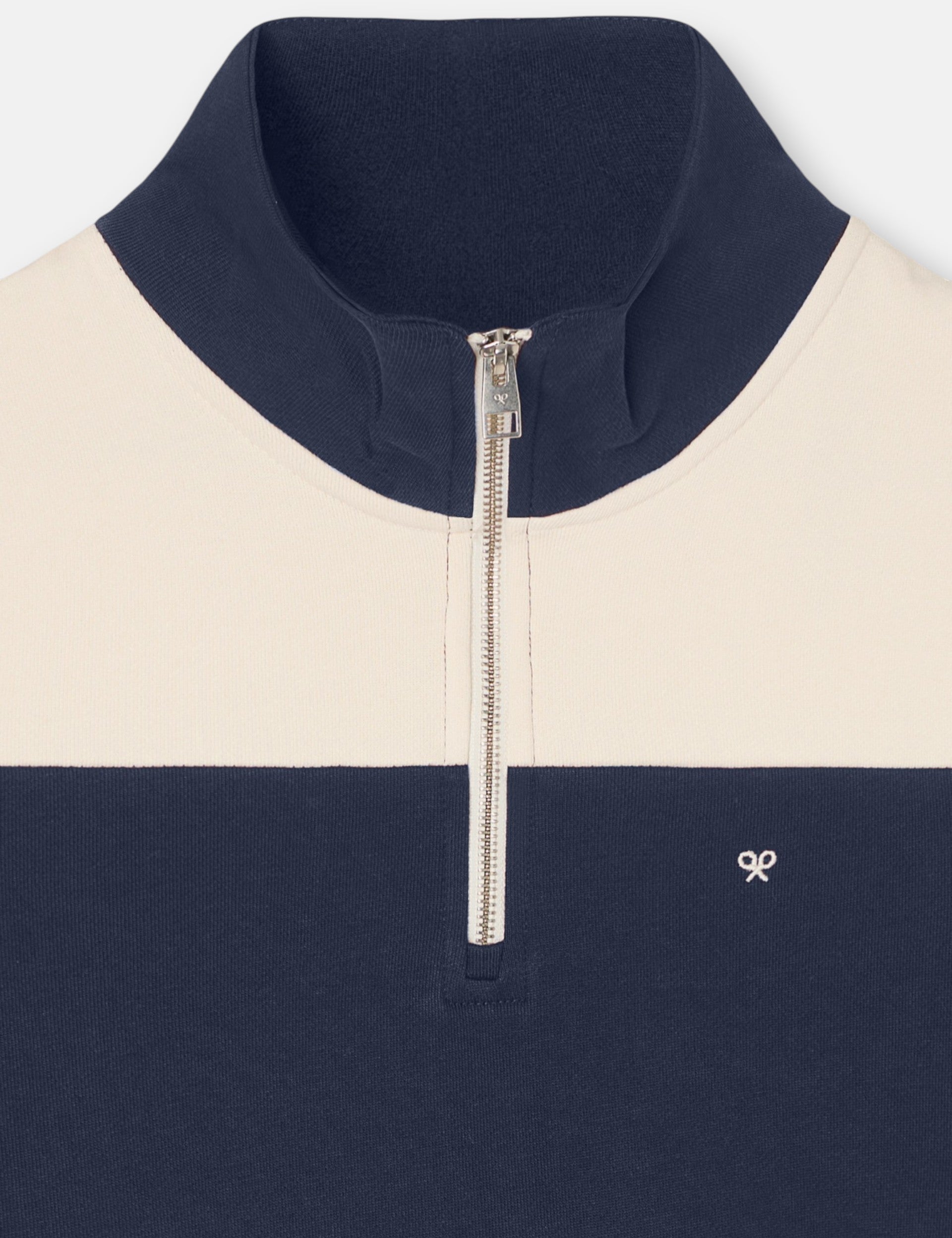 Sudadera SILBON Media Cremallera Raya Ancha Azul Marino - foto oficial 2