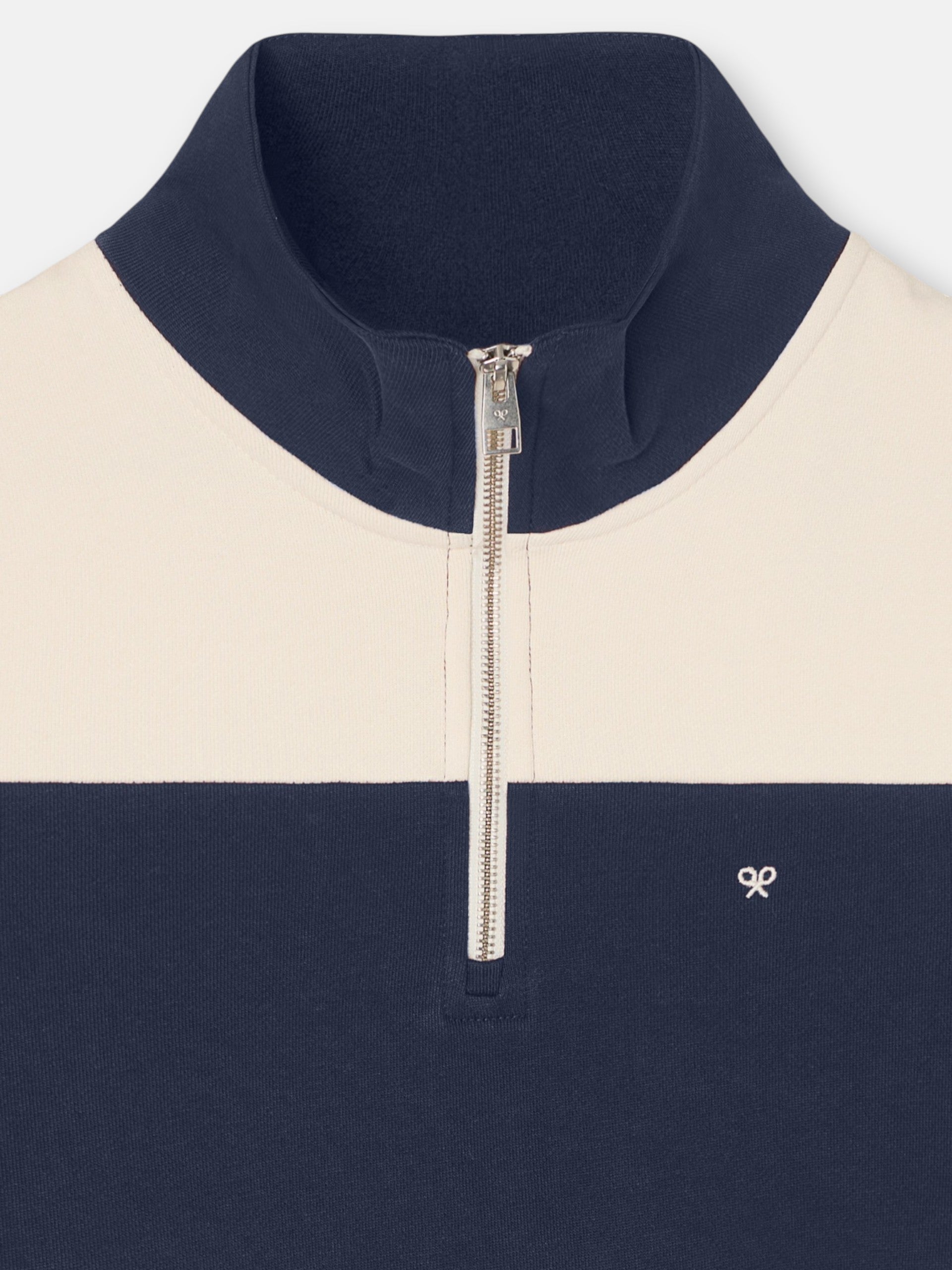 Sudadera SILBON Media Cremallera Raya Ancha Azul Marino - foto oficial 2
