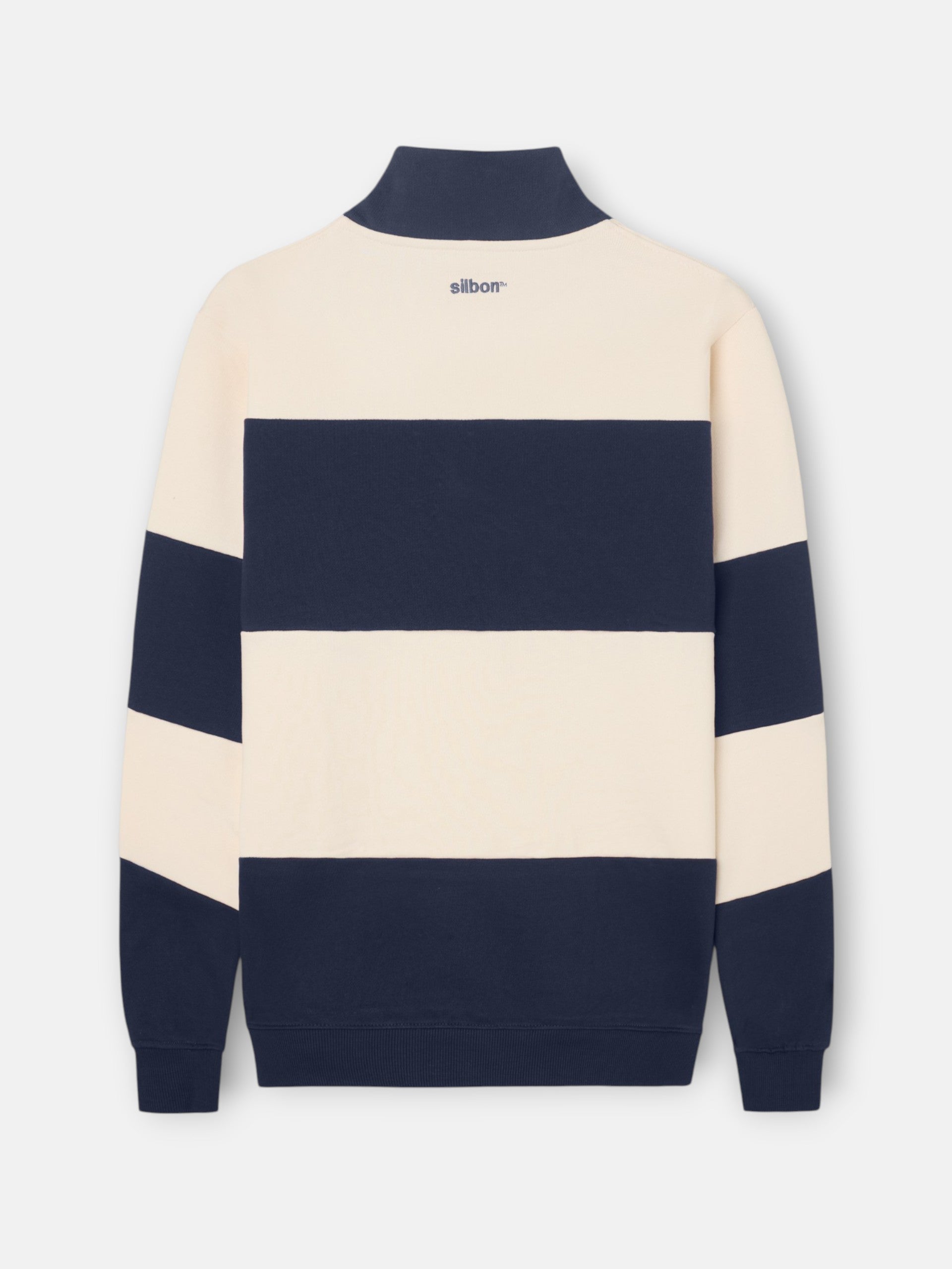 Sudadera SILBON Media Cremallera Raya Ancha Azul Marino - foto oficial 3