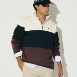 Sudadera SILBON Media Cremallera Bloques Azul Marino - foto oficial 3