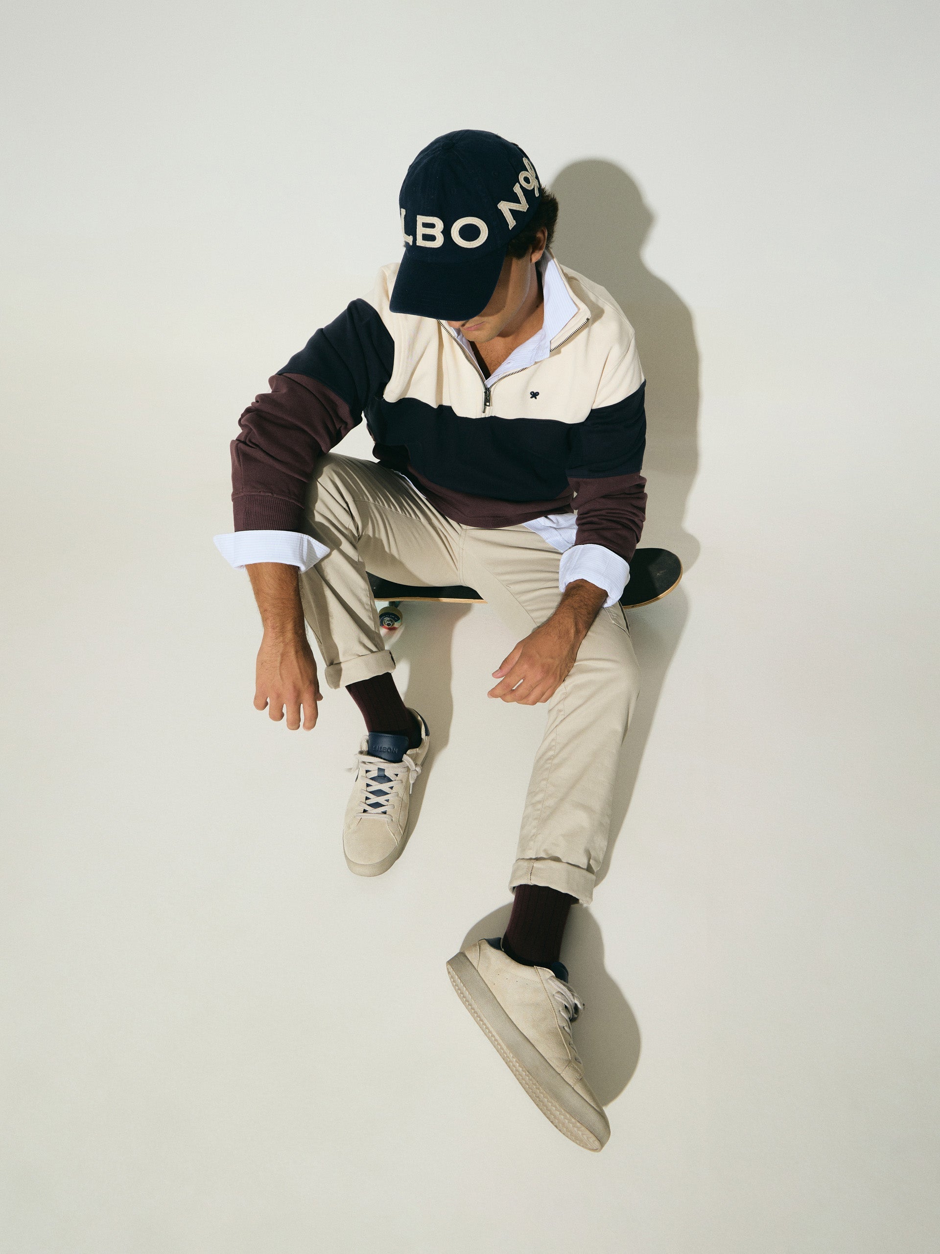 Sudadera SILBON Media Cremallera Bloques Azul Marino - foto oficial 1