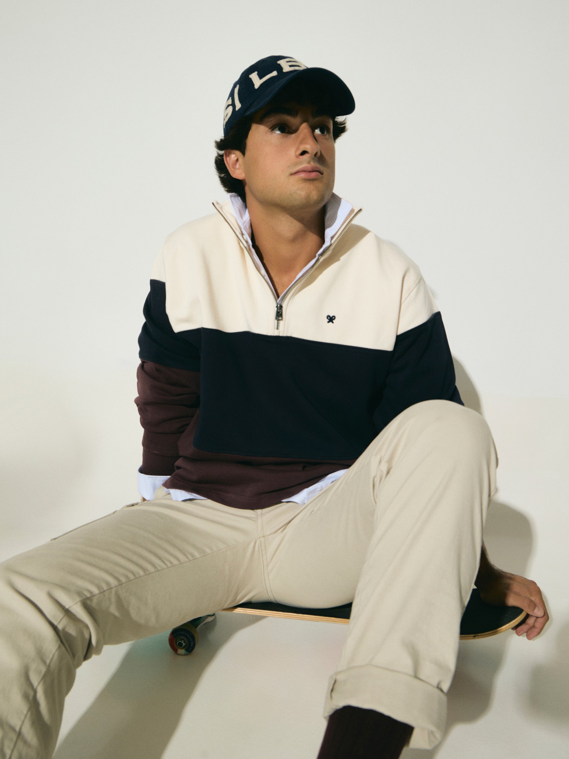 Sudadera SILBON Media Cremallera Bloques Azul Marino - foto oficial 4