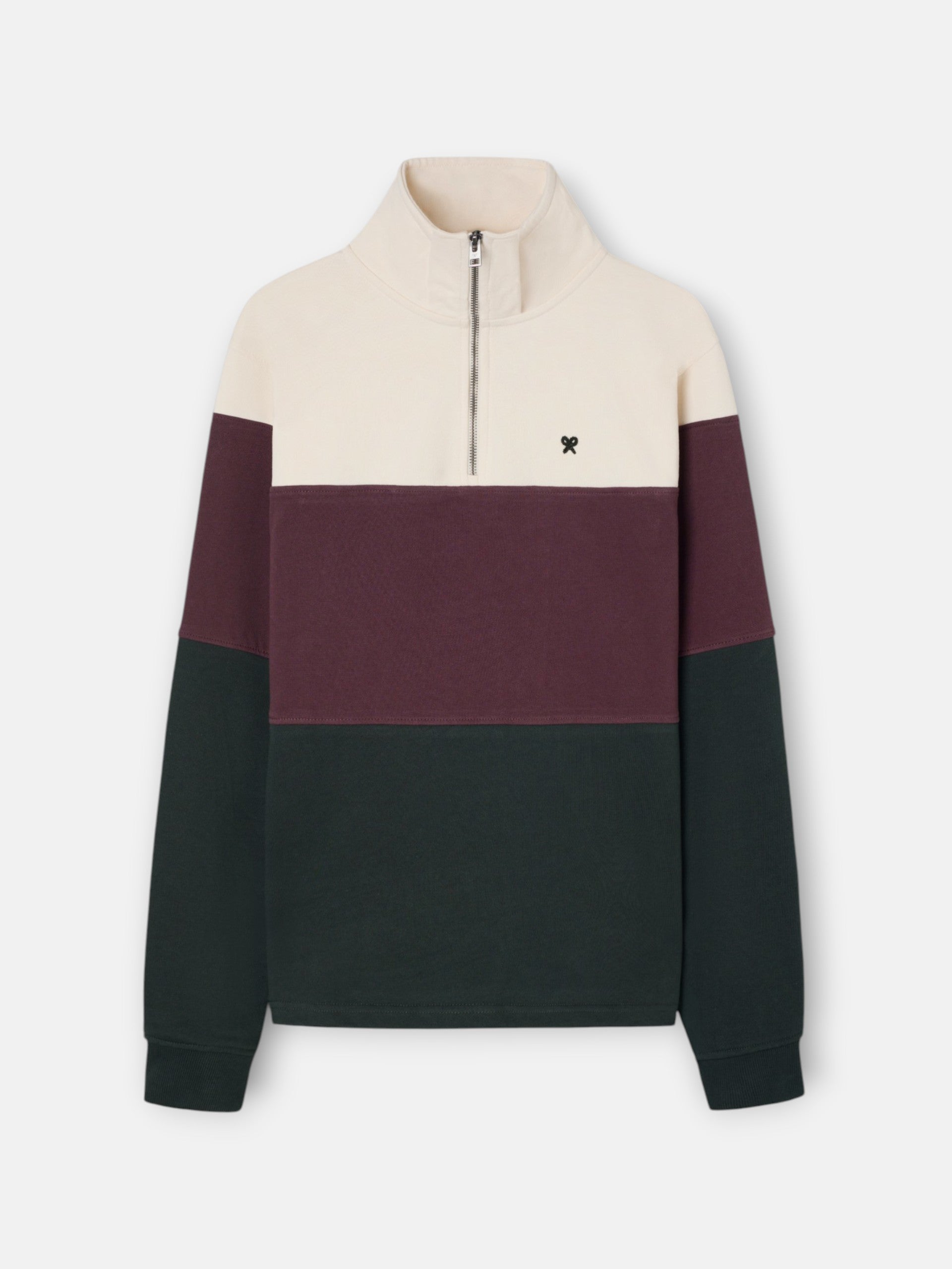 Sudadera SILBON Media Cremallera Bloques Verde - foto oficial 5