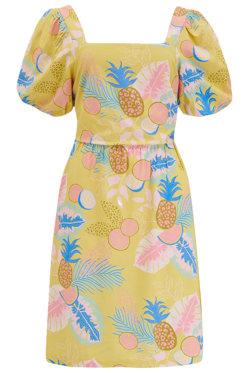Vestido Sugarhill Lilou Yellow Tropical Fruits