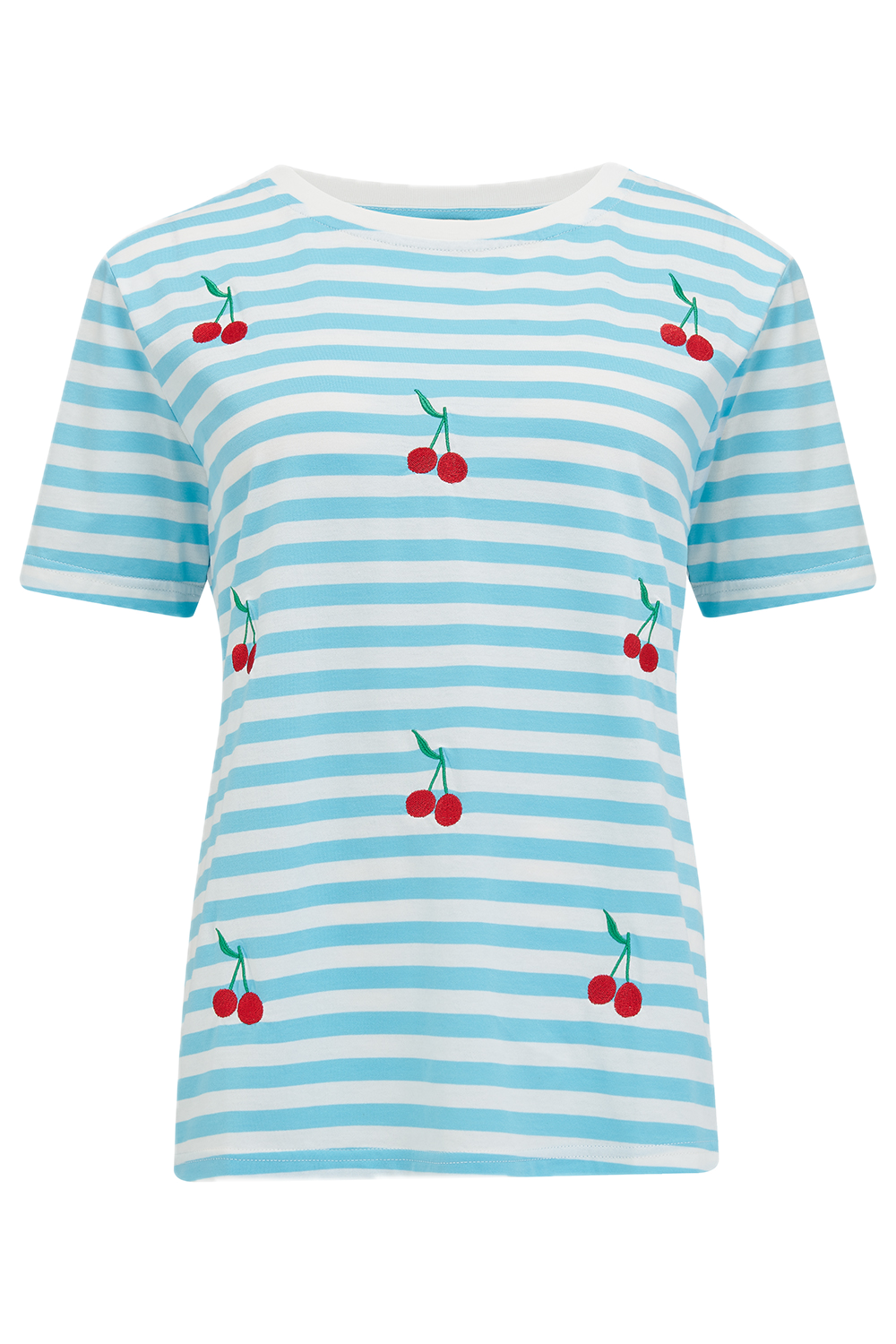 Camiseta Sugarhill Maggie Blue White Cherry Embroidery