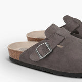GENUINS Riva Velor Dark Gray Clogs 
