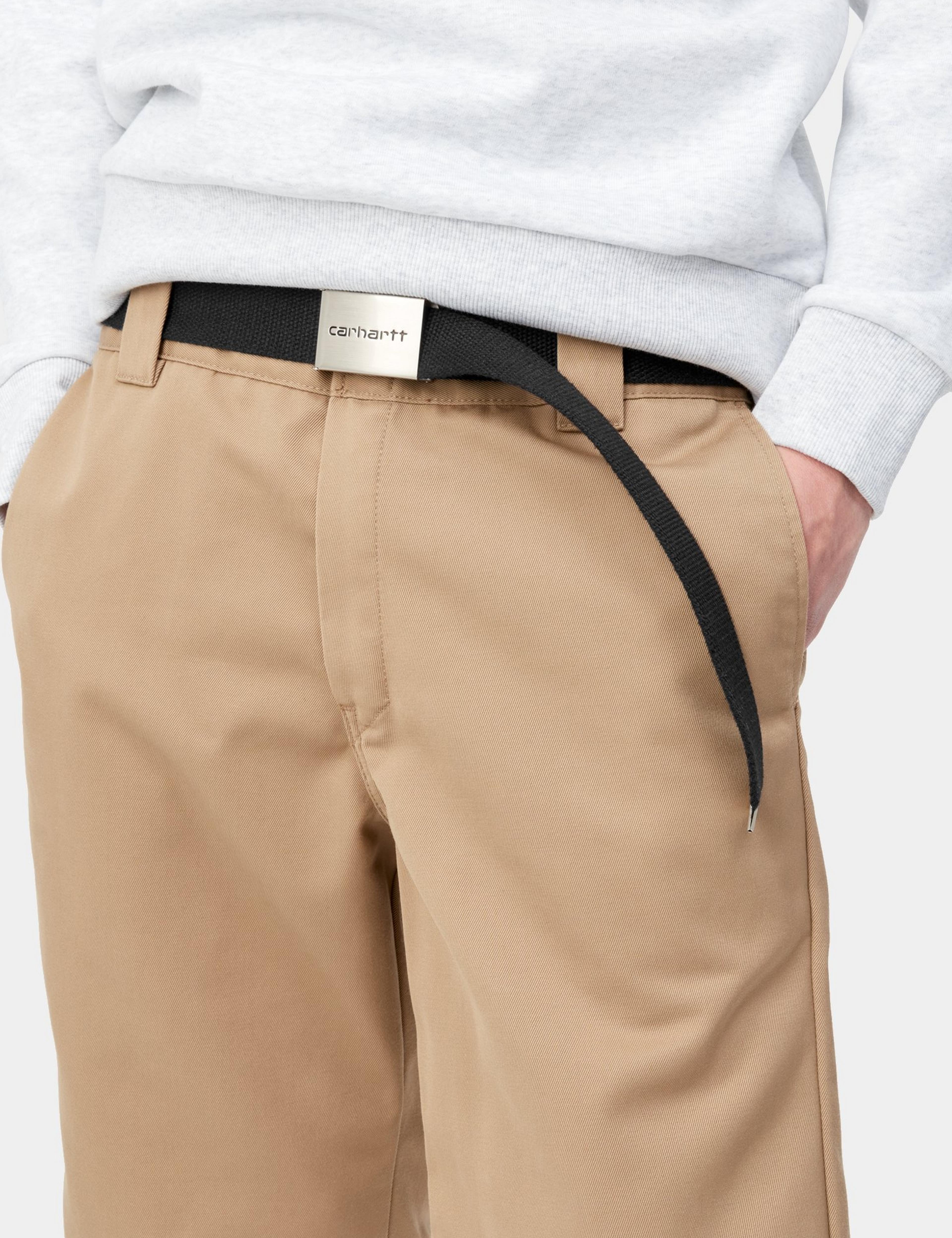 Cinturón CARHARTT WIP Clip Chrome Black