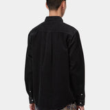 Camisa CARHARTT WIP L/S Madison Cord Soot, vista trasera con modelo
