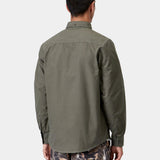 Camisa CARHARTT WIP L/S Bolton Shungite, vista trasera con modelo