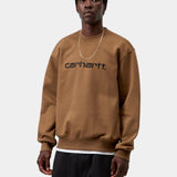 Sudadera CARHARTT WIP Carhartt Hamilton Brown / Black, vista frontal con modelo