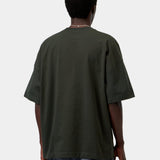 Camiseta CARHARTT WIP S/S Work Pocket Raven, vista trasera con modelo