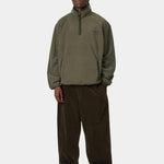 Sudadera CARHARTT WIP Edmore Half Zip Cypress / Black, otra vista con modelo