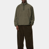 Sudadera CARHARTT WIP Edmore Half Zip Cypress / Black, otra vista con modelo
