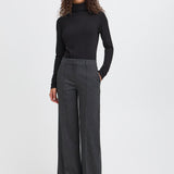 Pantalones ICHI Kate Office Wide Dark Grey Melange