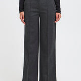 Pantalones ICHI Kate Office Wide Dark Grey Melange