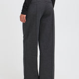 Pantalones ICHI Kate Office Wide Dark Grey Melange