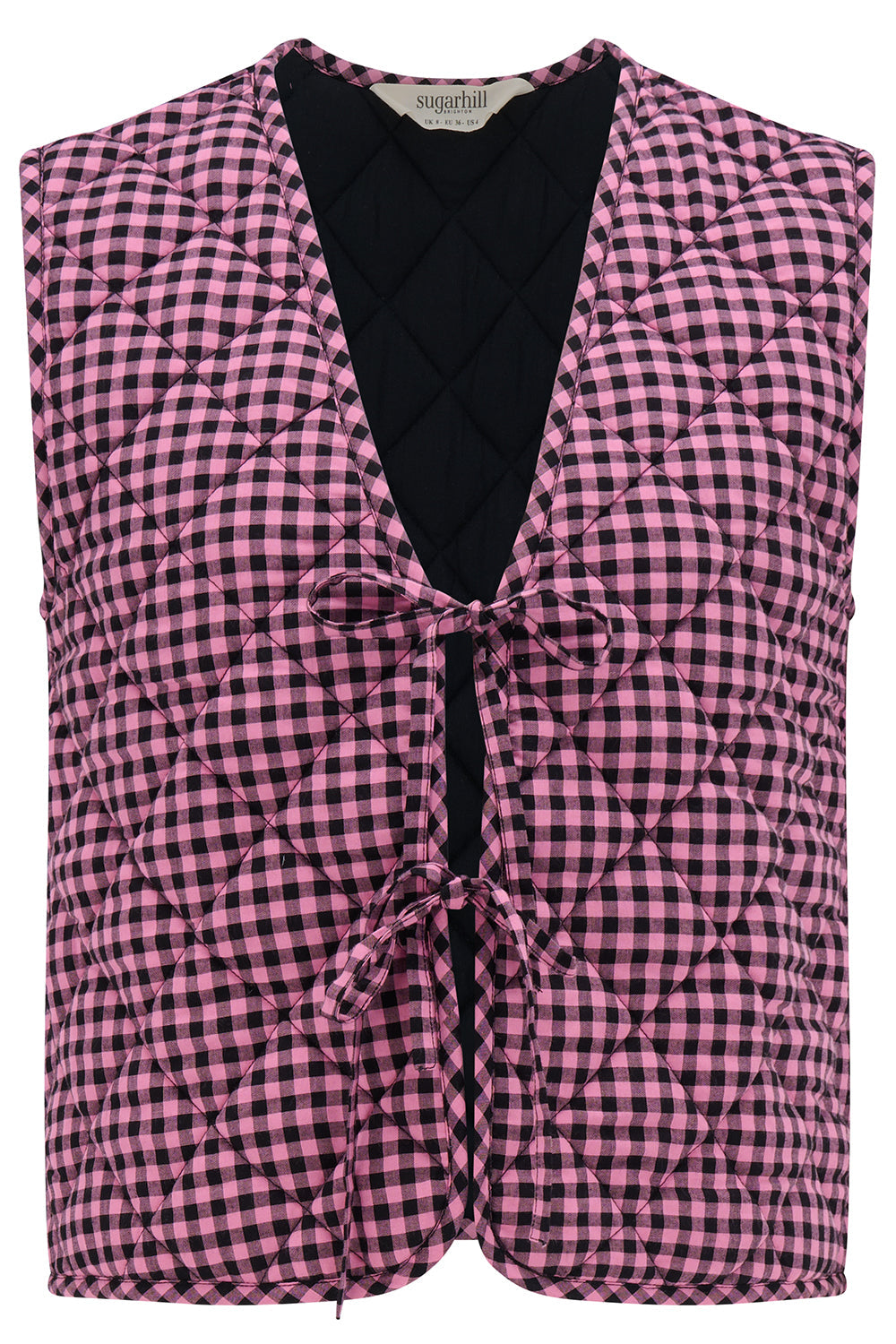 Chaleco SUGARHILL Vander Reversible Rose Gingham — vista frontal del producto