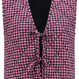 Chaleco SUGARHILL Vander Reversible Rose Gingham — vista frontal del producto