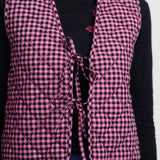 Chaleco SUGARHILL Vander Reversible Rose Gingham — vista 5